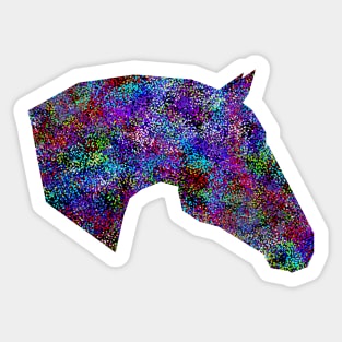 Glam Rainbow Metallic Horse Sticker